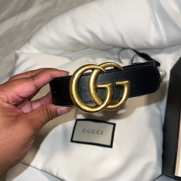 Gucci Belt size 75 with tags and receipt Gucci Dollar Pigprint Double G 40mm Belt 75 30 Black 1825958  main image 4